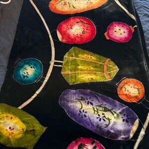 Redfish Designs Black Velvet Scarf Shawl. Rich colors!